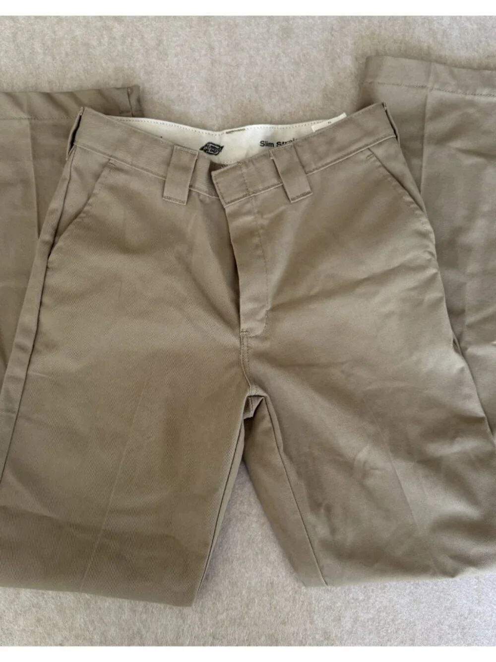Dickies Boys 14 Slim Fit Khaki Pants Straight Leg Chino School Uniform